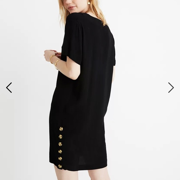 Madewell Black Side Button Easy Dress - Picture 3 of 12
